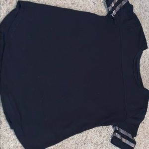 Old navy black tee with rose cold stripes
